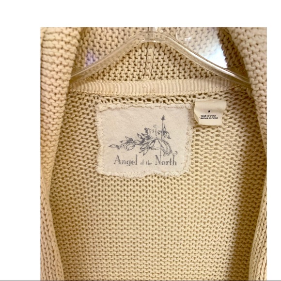 Anthropologie Angel of the North knit open front sweater w/ lace & ruffles sz sm - Picture 3 of 4